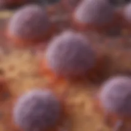 Microscopic view of aggressive small cell carcinoma cells