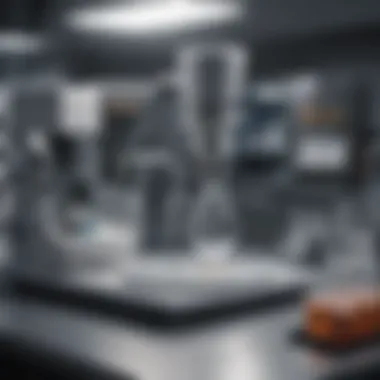 Modern Analytical Ultracentrifuge in Action An illustration depicting a modern analytical ultracentrifuge in a laboratory setting