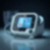 A modern digital blood pressure monitor showcasing its display and features.