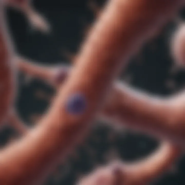 Microscopic view of cancer cells infiltrating bone marrow