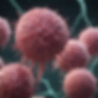 Breast Cancer Cells and Lymphatic Invasion Illustration of breast cancer cells invading lymphatic vessels