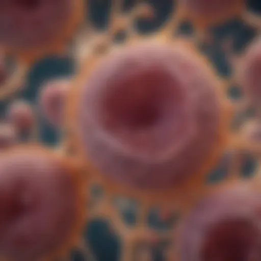 Microscopic view of bone marrow cells showcasing diversity and interaction