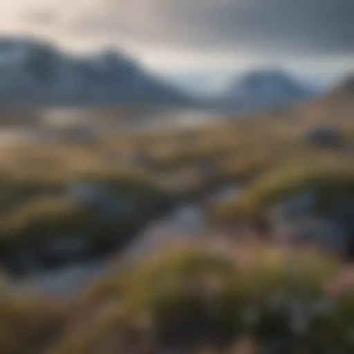 Vast landscape of the Arctic tundra with unique flora