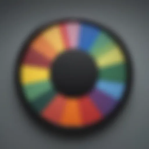 An intricate color wheel showcasing various color combinations used in painting.