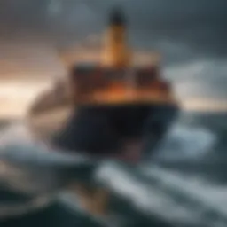 A cargo ship navigating through busy sea routes