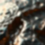 Close-up view of copper molybdenum alloy revealing its metallic luster