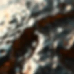 Close-up view of copper molybdenum alloy revealing its metallic luster