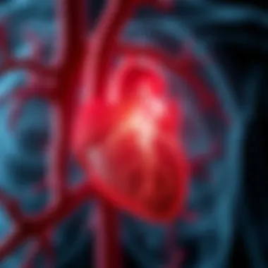 Diagram illustrating coronary artery blockage