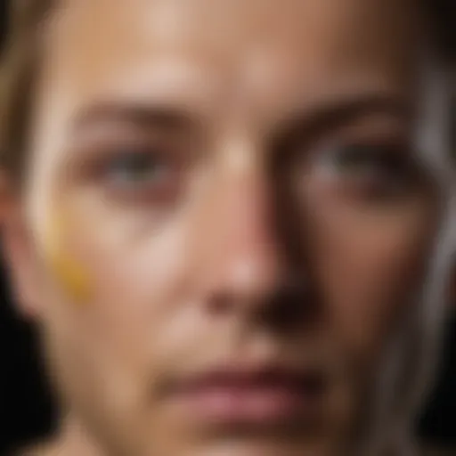 Clinical representation of jaundice on skin