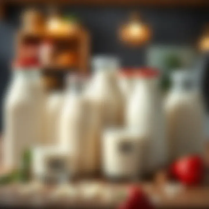 An array of designer milk products tailored for various dietary preferences