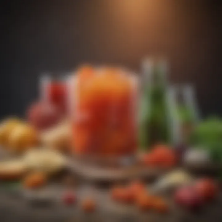 A vibrant display of gut-friendly fermented items showcasing their benefits