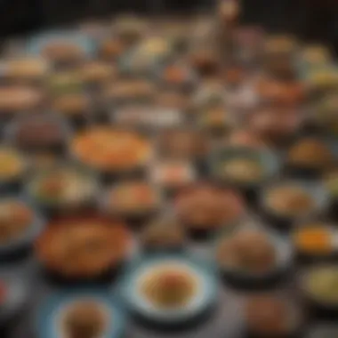 A personalized meal plan laid out with various colorful dishes