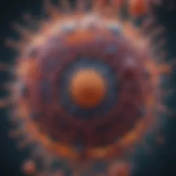 Microscopic view of Epstein-Barr Virus particles