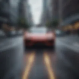 Conceptual representation of autonomous vehicles navigating complex traffic scenarios