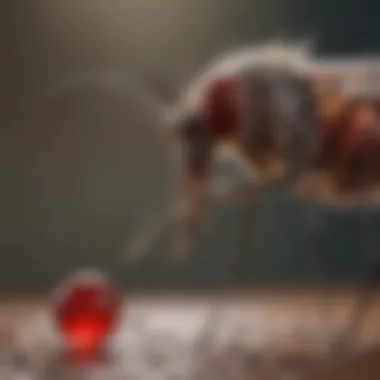 Feeding Mechanisms of Mosquitoes Illustration of mosquito feeding on blood