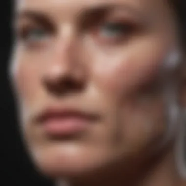 Diagram of skin layers affected by acid peeling