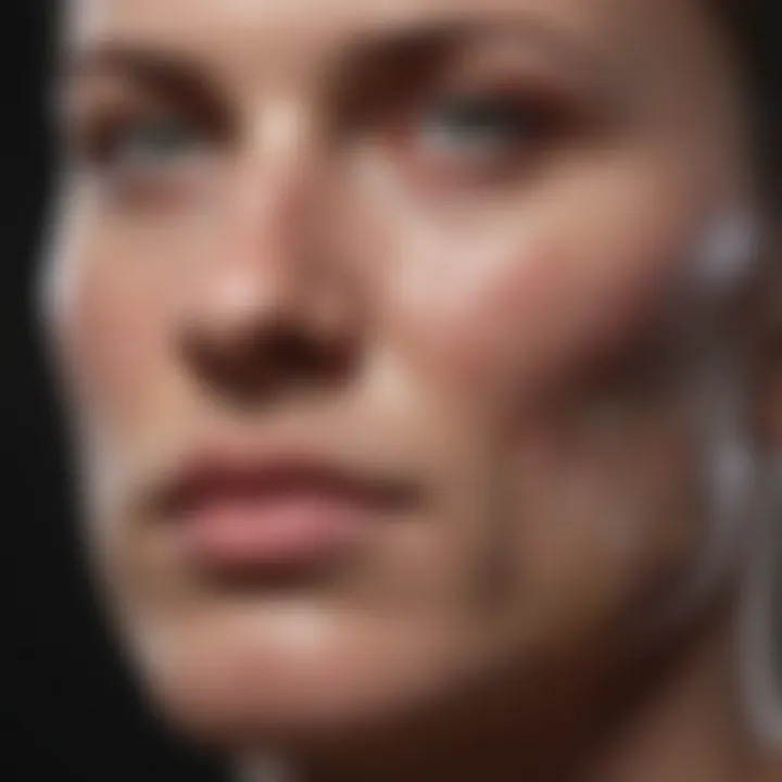 Diagram of skin layers affected by acid peeling