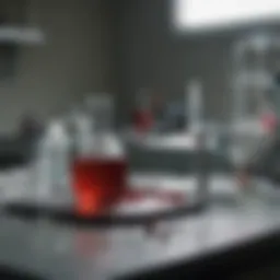 A detailed view of a laboratory setting focused on hematology research