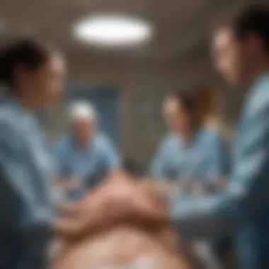 Collaboration in Patient Care An illustration depicting the transplant team discussing patient care
