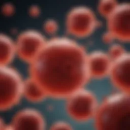 Microscopic view of red blood cells undergoing haemolysis.