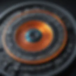 A close-up view of a microdisk structure showcasing its intricate layers and features.