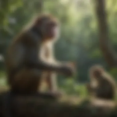 Conservation Efforts for Monkeys A serene environment showcasing conservation efforts for monkey habitats, illustrating the importance of preservation.