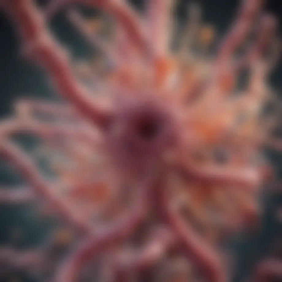 Illustration of the gut microbiome showcasing beneficial bacteria