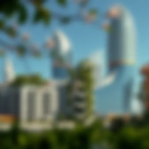 Urban landscape showcasing green architecture