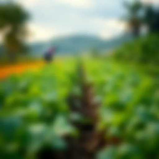 Organic farming practices showcasing diverse crops