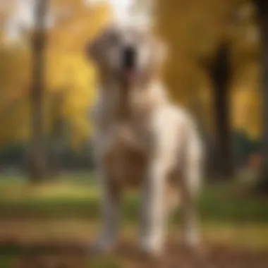 The Grandeur of Large Dog Breeds A majestic large dog standing proudly in a park.