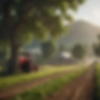 Sustainable Agriculture Practices A serene rural scene depicting sustainable agricultural practices
