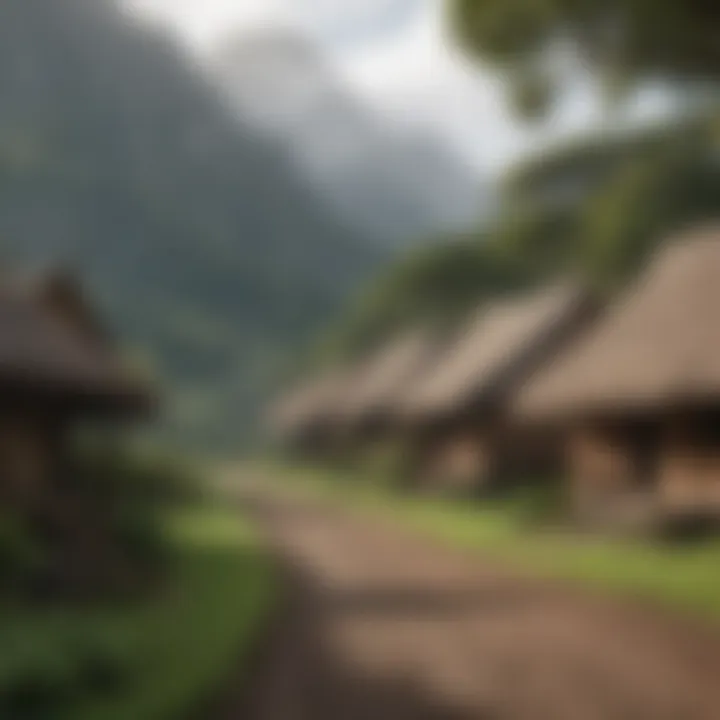 A scenic view of a traditional Marquesan village highlighting local architecture