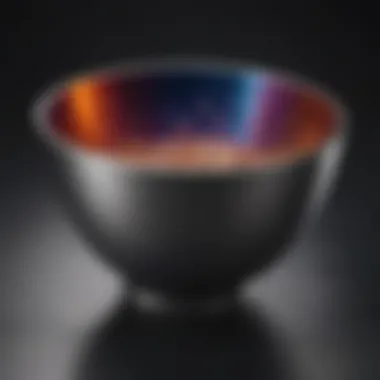 Texture of titanium color depositing masque in a bowl