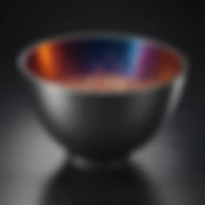 Texture of titanium color depositing masque in a bowl