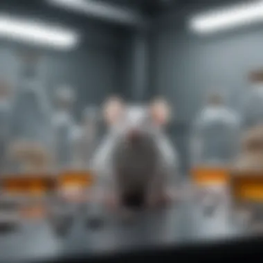 Research Laboratory with GM Rats Laboratory setting for research on genetically modified rats