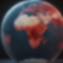 Global map highlighting regions affected by HIV