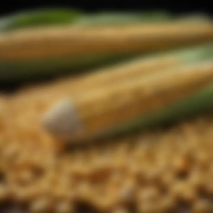 Close-up of GMO corn kernels