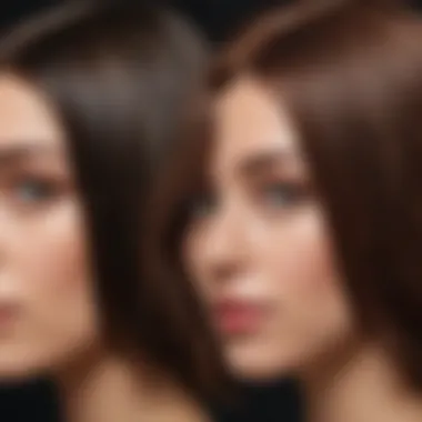 Before and after hair color transformation using masque