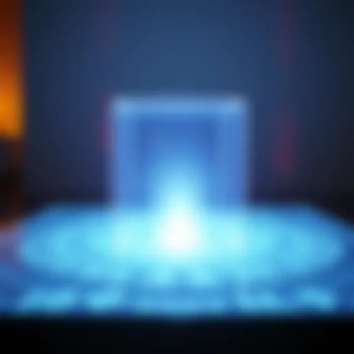 Advanced Hologram Projection A 3D hologram projection demonstrating advanced imaging technology