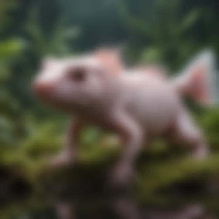 An illustration depicting the regenerative abilities of the axolotl.