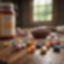 A vibrant array of health supplements on a wooden table