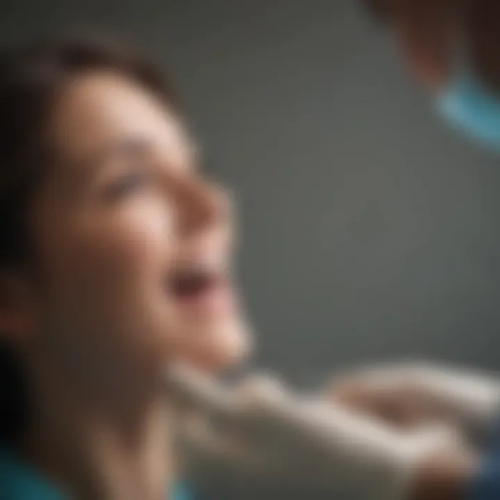 Patient receiving a consultation with a dental professional