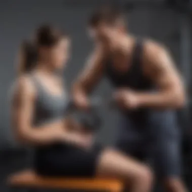 Therapist guiding a patient through strength training exercises