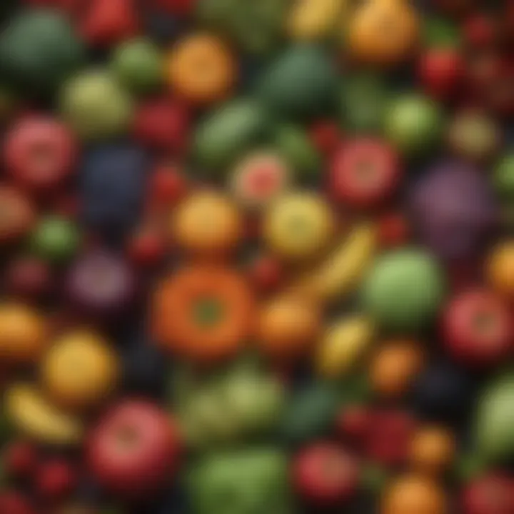 A variety of fruits and vegetables rich in phytophenols