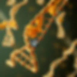 Illustration depicting the molecular structure of DNA highlighting point mutations.