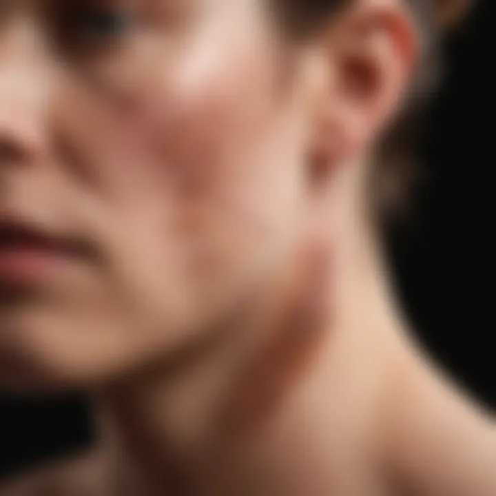 Illustration of the different types of psoriasis affecting earlobes