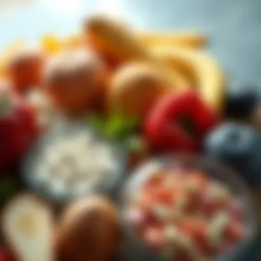 A variety of probiotic-rich foods essential for maintaining vaginal health.