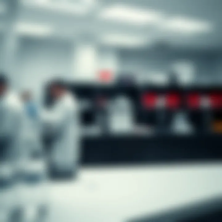 Research Environment for Lung Adenocarcinoma Investigation Research lab setting with lung adenocarcinoma studies underway