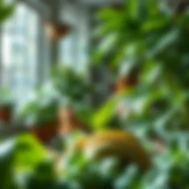 The Science Behind Plants and Air Quality Enhancement Scientific representation of air quality improvement through plants