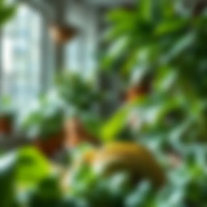 The Science Behind Plants and Air Quality Enhancement Scientific representation of air quality improvement through plants